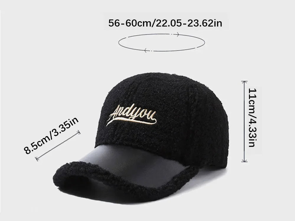 Cozy Fleece Embroidered Baseball Cap - Size 