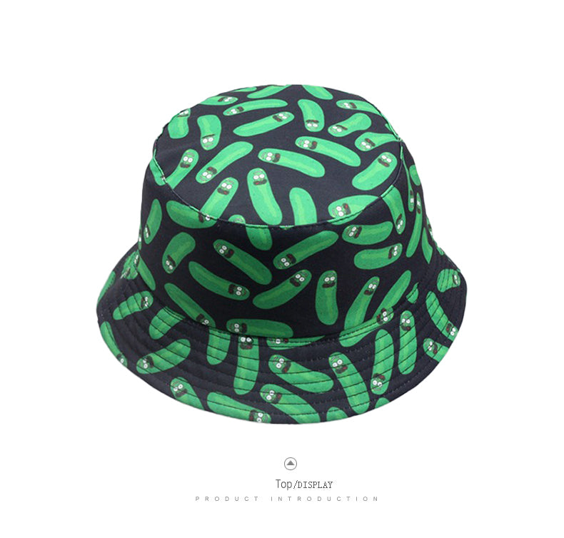 Cucumber Print Bucket Hats - Top Display