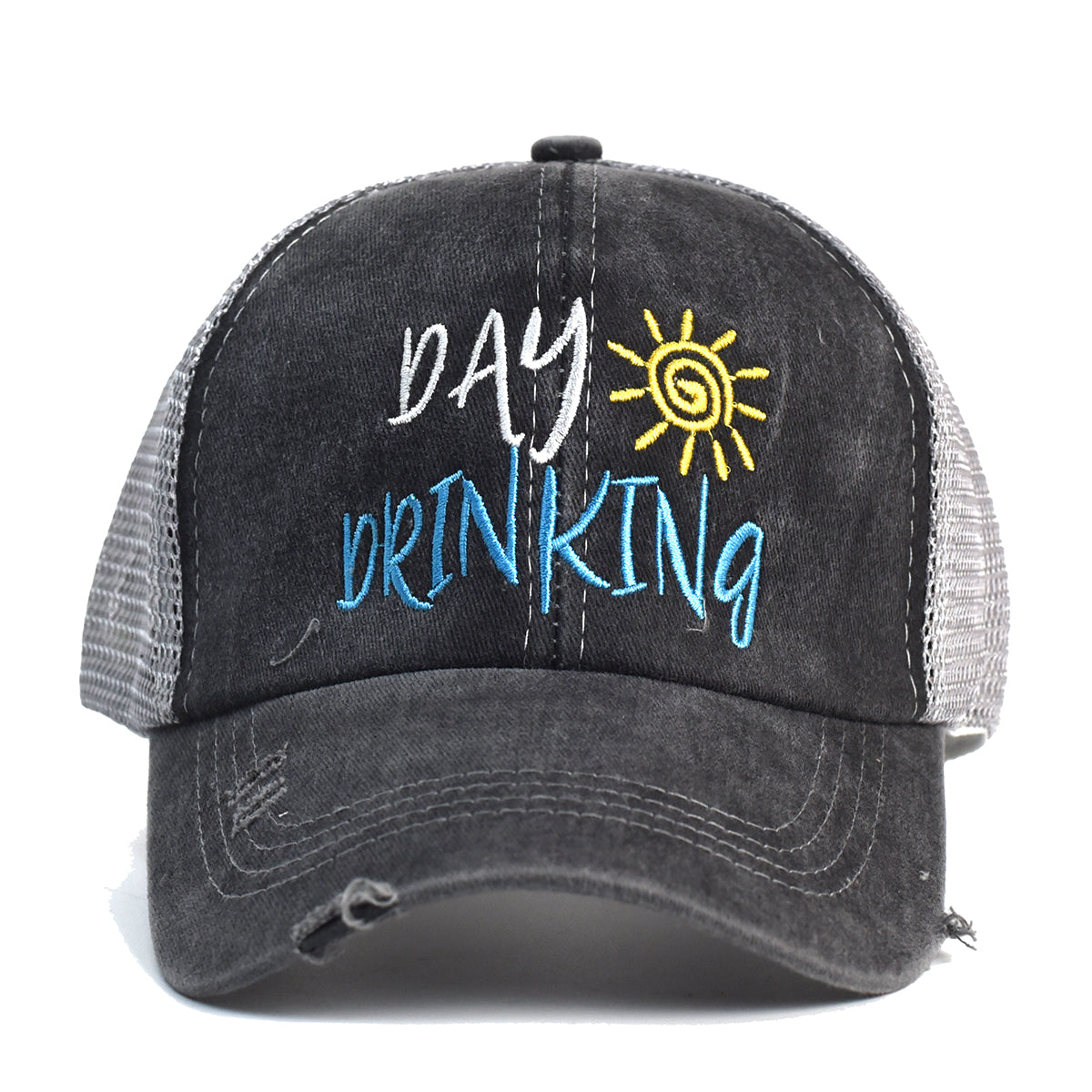 Day Drinking Embroidered Trucker Hat - Front