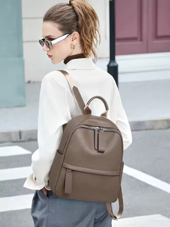 Elegance Women’s Leather Backpack for Everyday Chic - With Model  