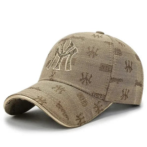 Embossed Monogram Baseball Cap - beige