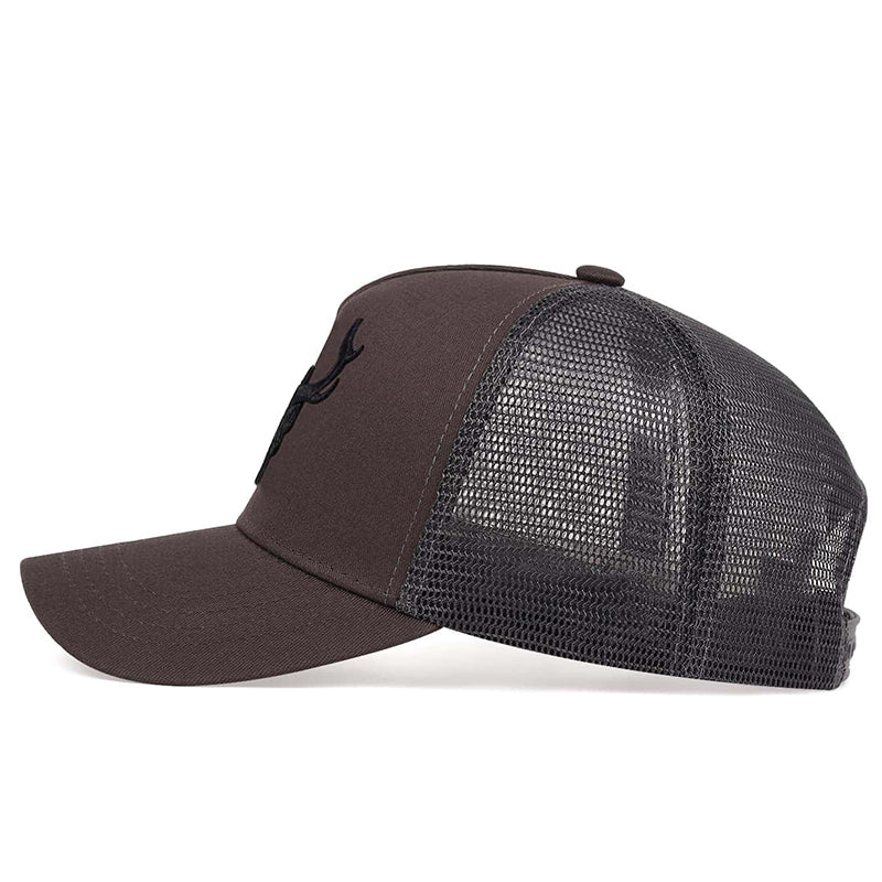Embroidered Deer Logo Trucker Hat  - Side 