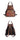 Floral Embossed Leather Backpack for Women - Coffee Front and back