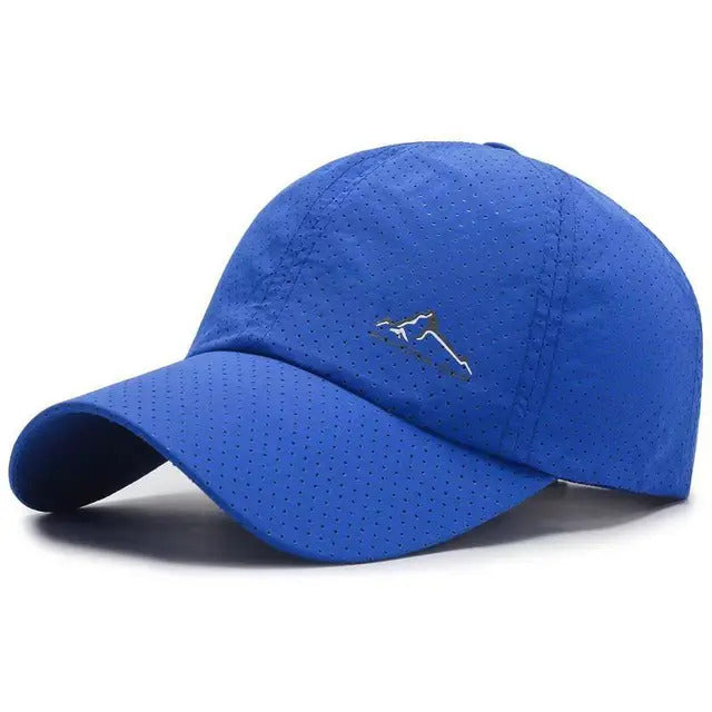 Full Perforated Breathable Baseball Cap - Deep Blue