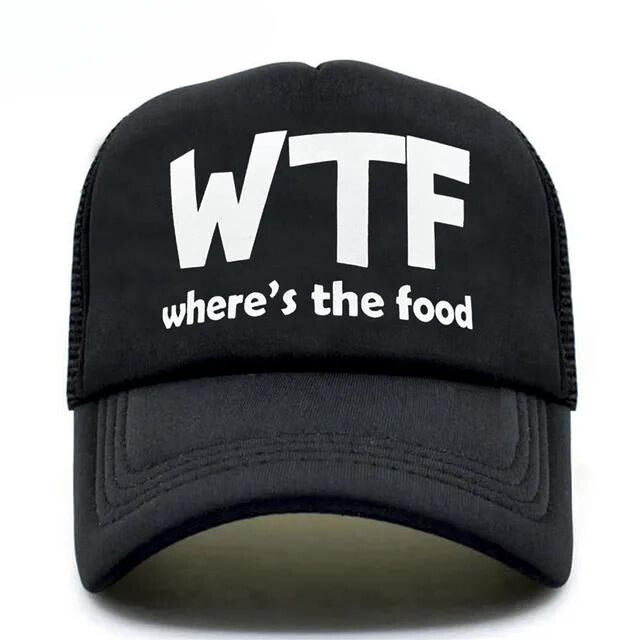 Funny WTF Trucker Hat - Full Black