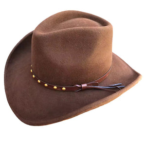 Premium Brown Geniune Wool Felt Western Cowboy Hat - Fushia