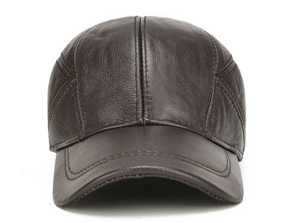 The Legacy Leather Baseball Cap with Earflaps - Fushia