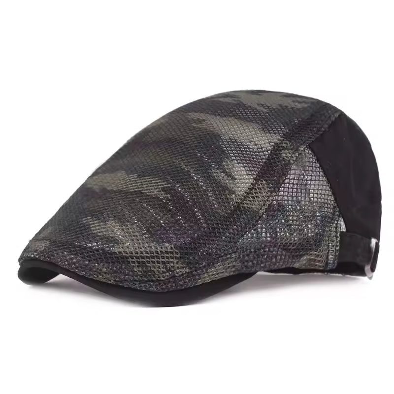 Camouflage Mesh Flat Cap - Fushia