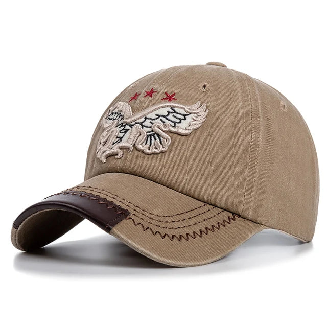 Vintage Embroidered Eagle Baseball Cap - Fushia