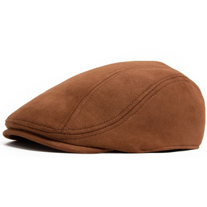 Heritage Suede Flat Cap - Brown