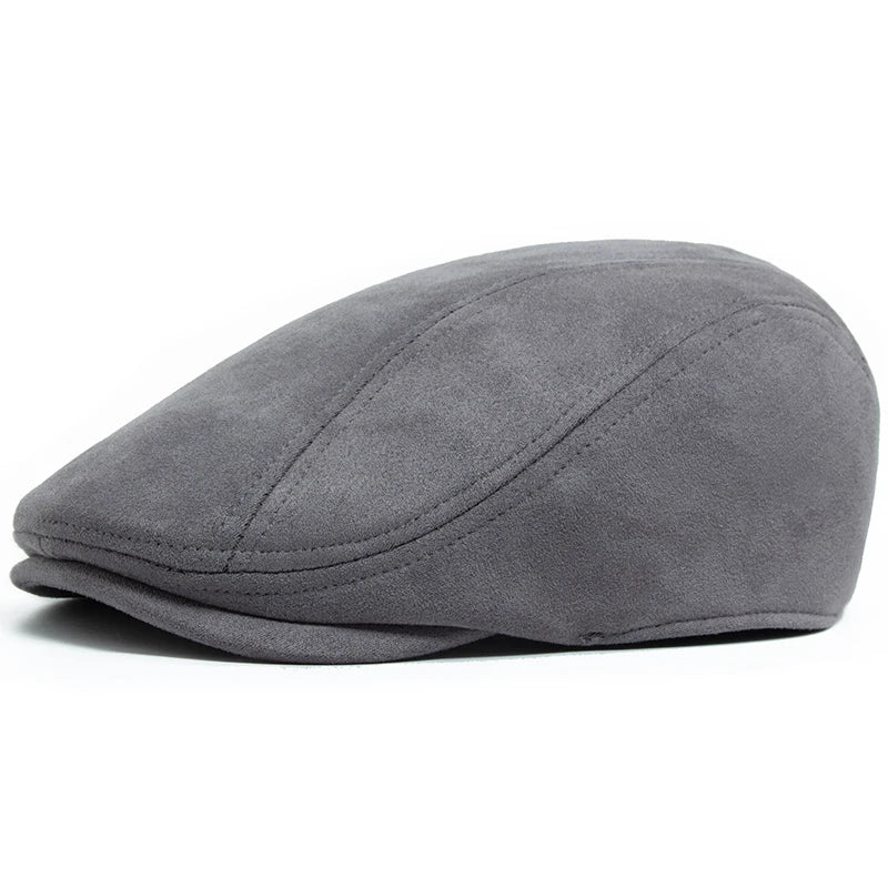 Heritage Suede Flat Cap - Gray