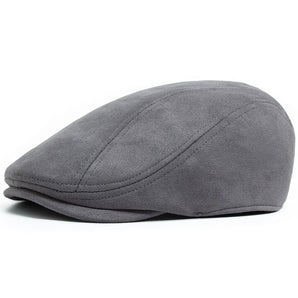 Heritage Suede Flat Cap - Gray