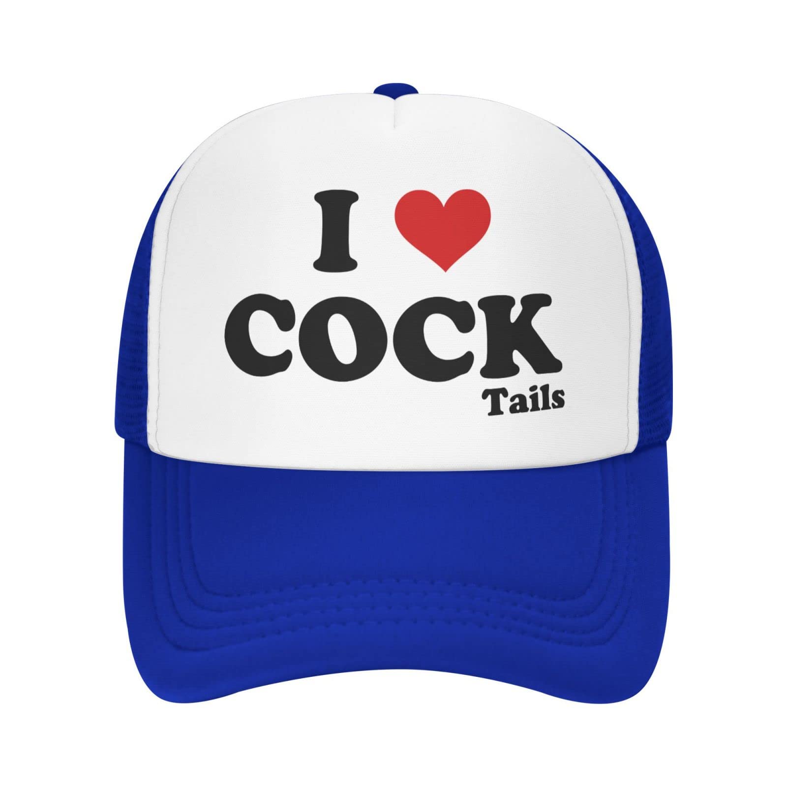 I Love Cock Tails Funny Trucker Hat - Blue