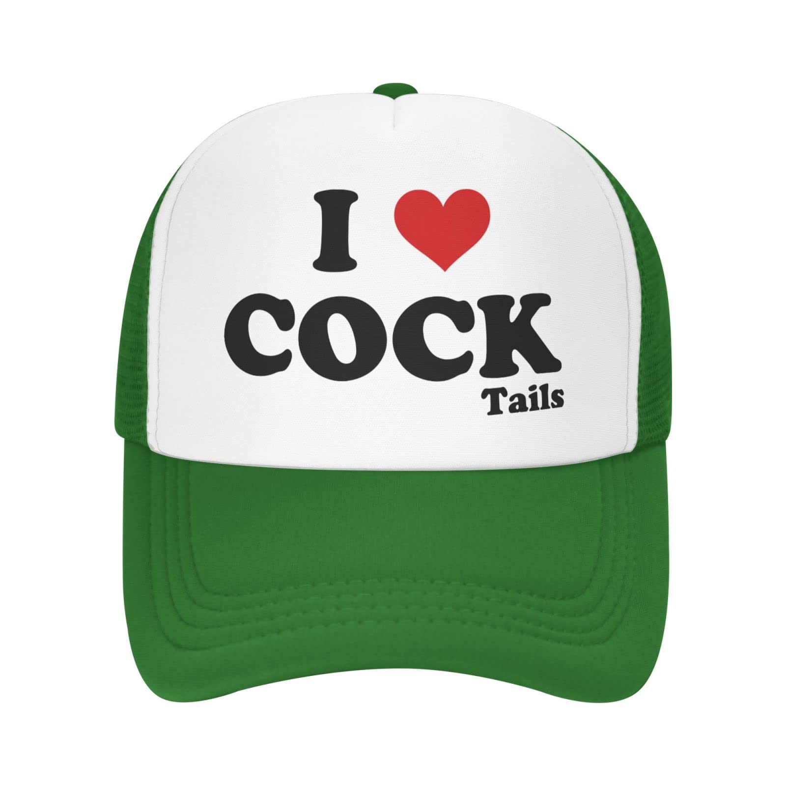 I Love Cock Tails Funny Trucker Hat - Green 