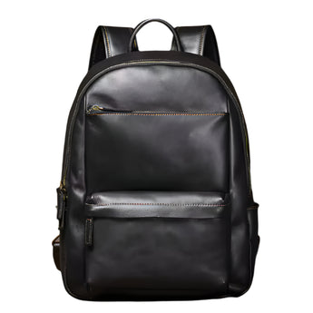 Italian Handcrafted Leather Backpack - Black