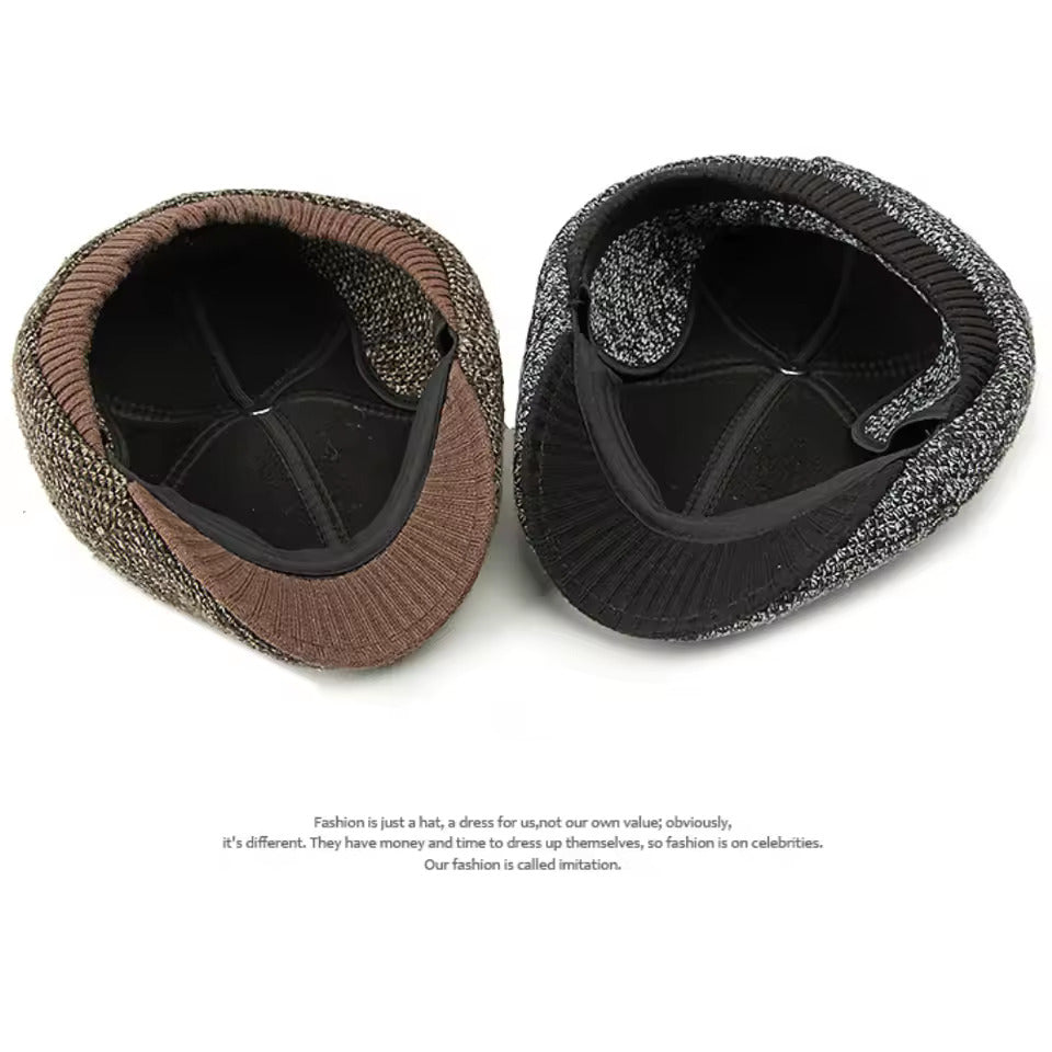 Knitted Flat Cap with EarFlaps inner view fleece lined
