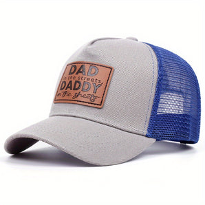 Leather Patch Trucker Hat - Gray