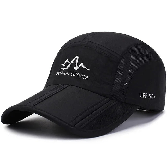 Lightweight Breathable and Foldable Golf Cap – Black  