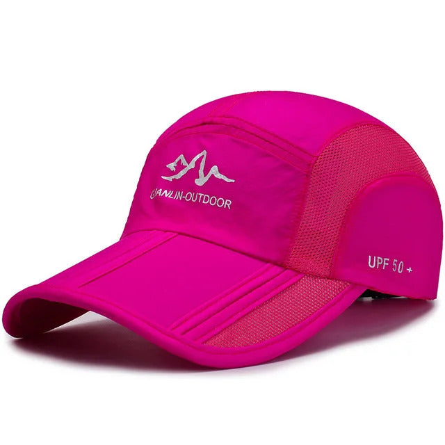 Lightweight Breathable and Foldable Golf Cap – Dark Pink 