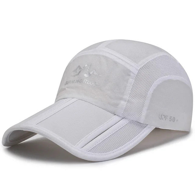Lightweight Breathable and Foldable Golf Cap – White 