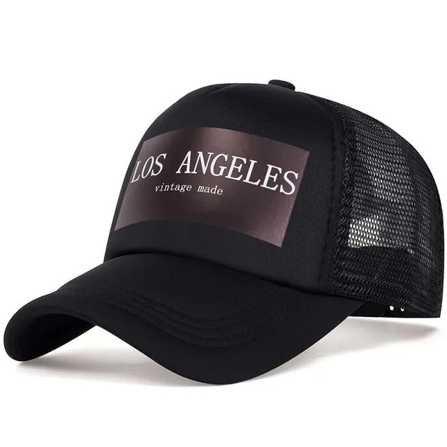 Los Angeles Vintage Trucker Hat - Black 