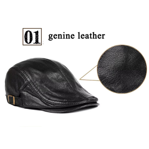 Luxury Sheepskin Leather Flat Ivy Cap - About Cap 1 