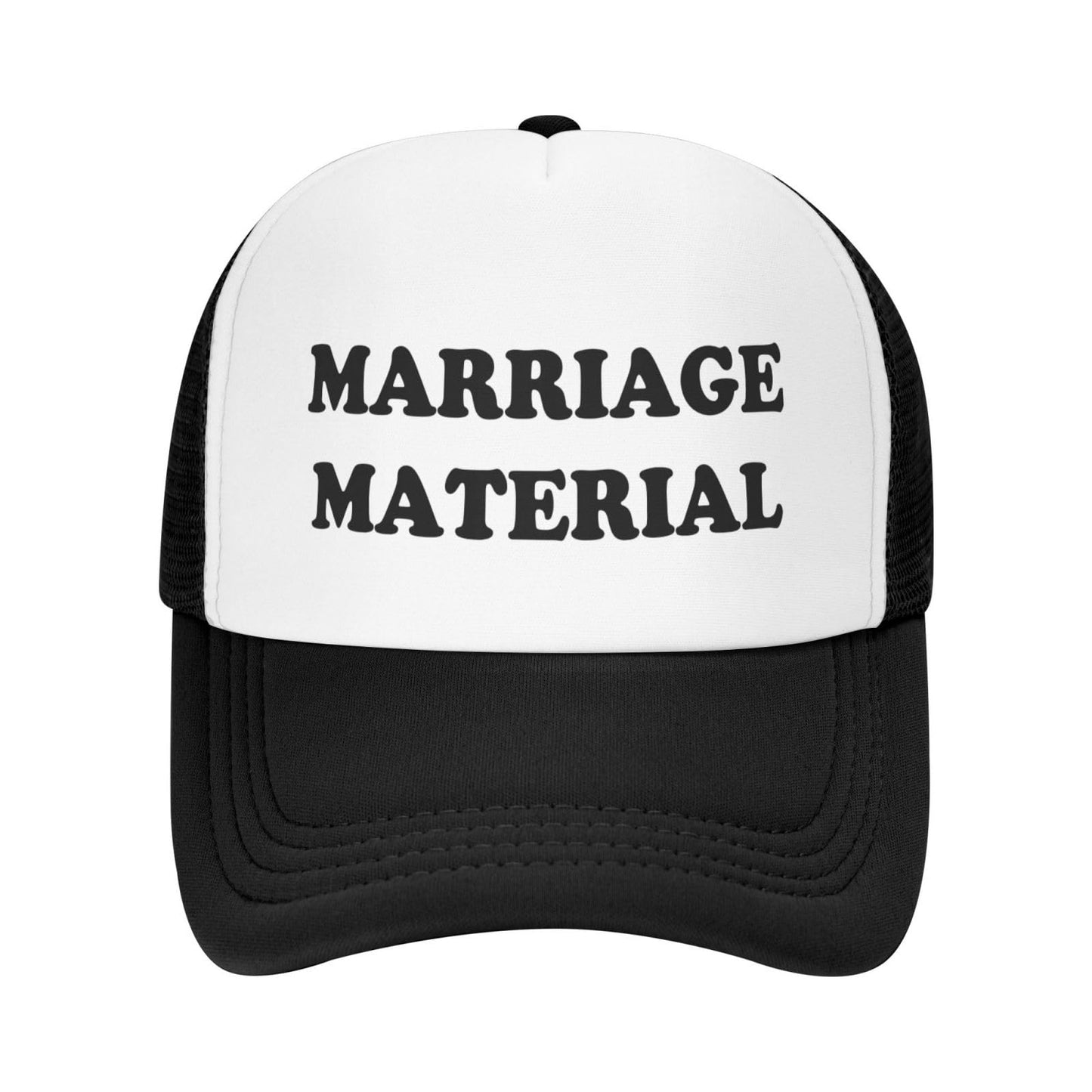 Marriage Material Funny Trucker Hat - Black