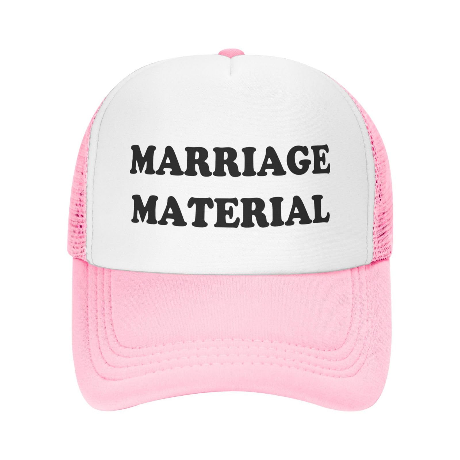 Marriage Material Funny Trucker Hat - Pink 