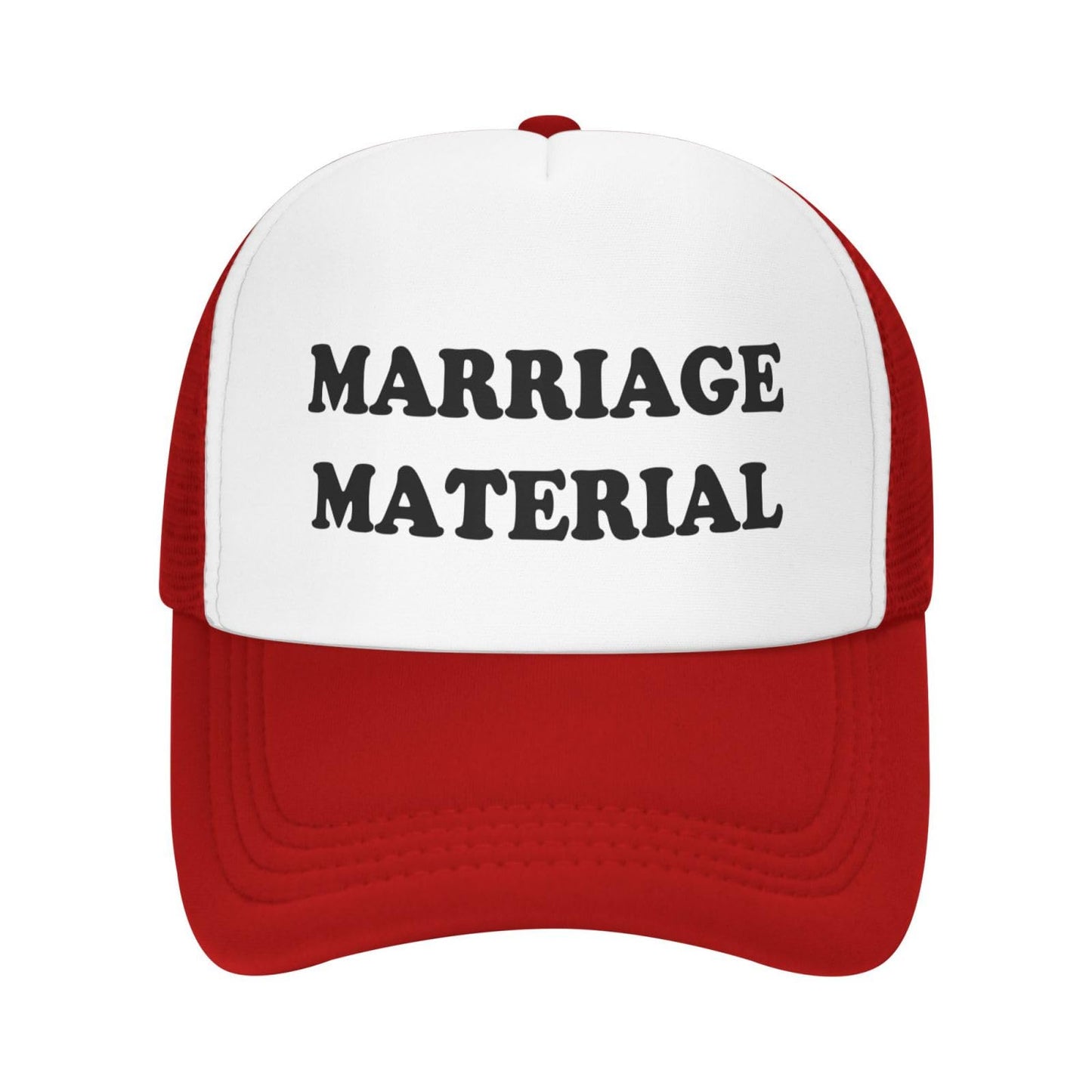 Marriage Material Funny Trucker Hat - Red 