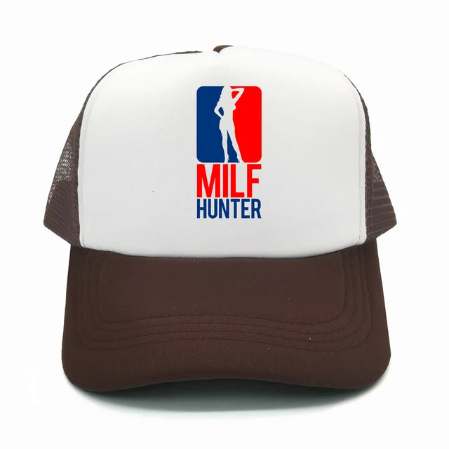 Milf Hunter Funny Trucker Hat - Coffee