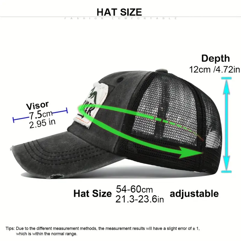 Mountain Explorer Trucker Hat - Dimensions