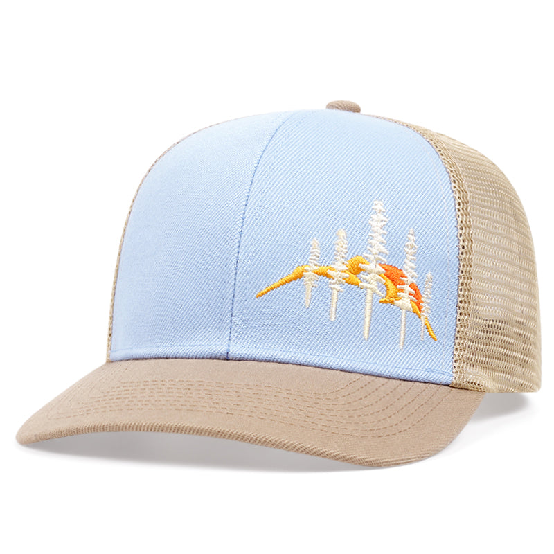 Mountain Scenery Trucker Hat - Sky Blue