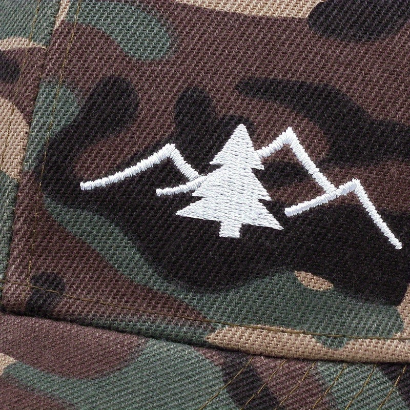 Mountain Tree Embroidery Trucker Hat - Zoom