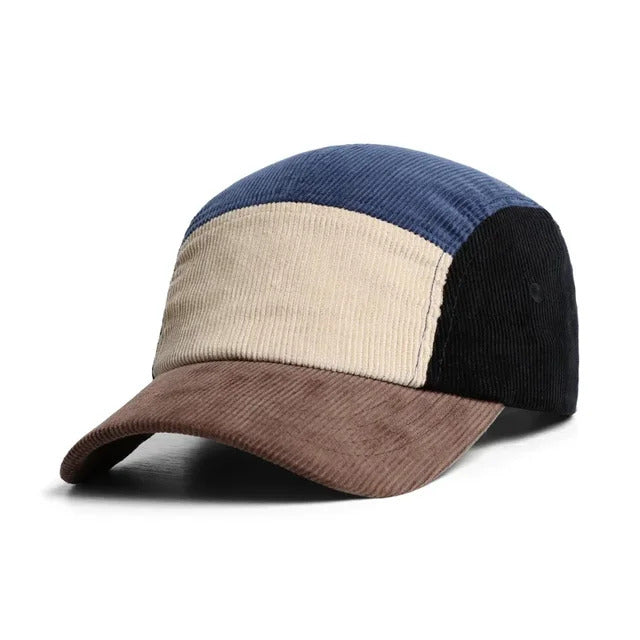 Multi Color 5 Panel Corduroy Baseball Cap - 1-navy top