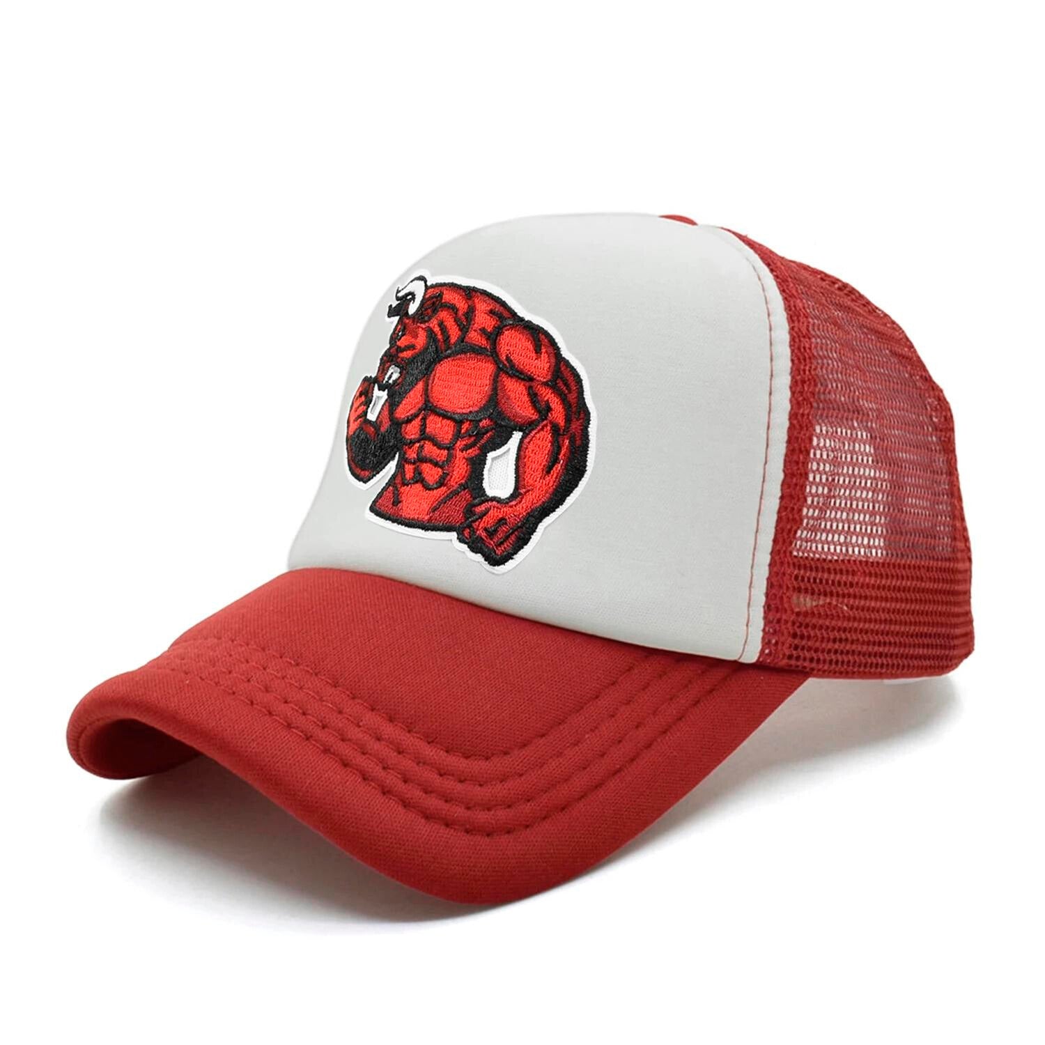 Muscle Bull Trucker Hat - Red Left