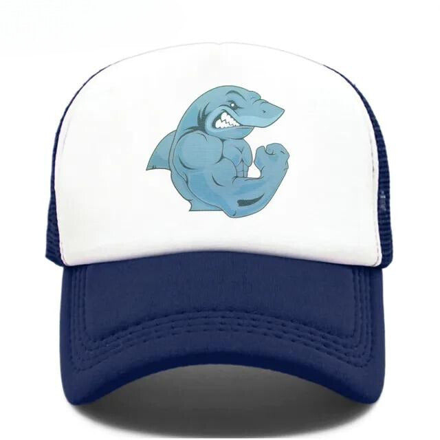 Muscle Shark Trucker Hat - NAVY