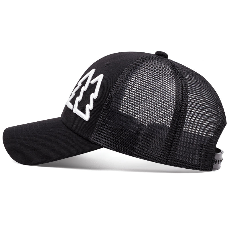Nature-Inspired Trucker Hat with Tree Embroidery - Side