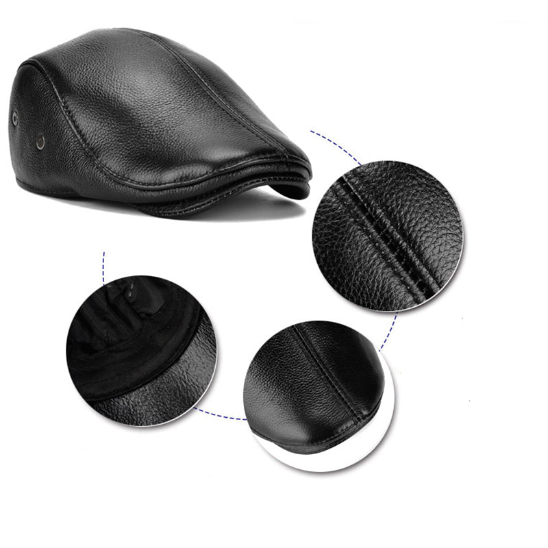 Old Vibes Fitted Leather Flat Ivy Cap features