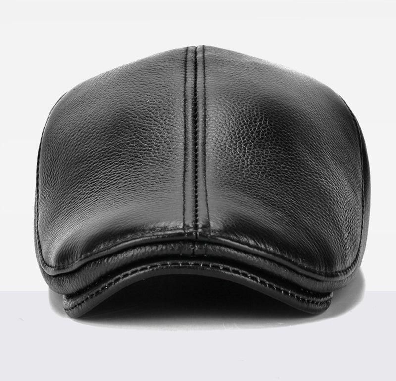 Old Vibes Fitted Leather Flat Ivy Cap front view