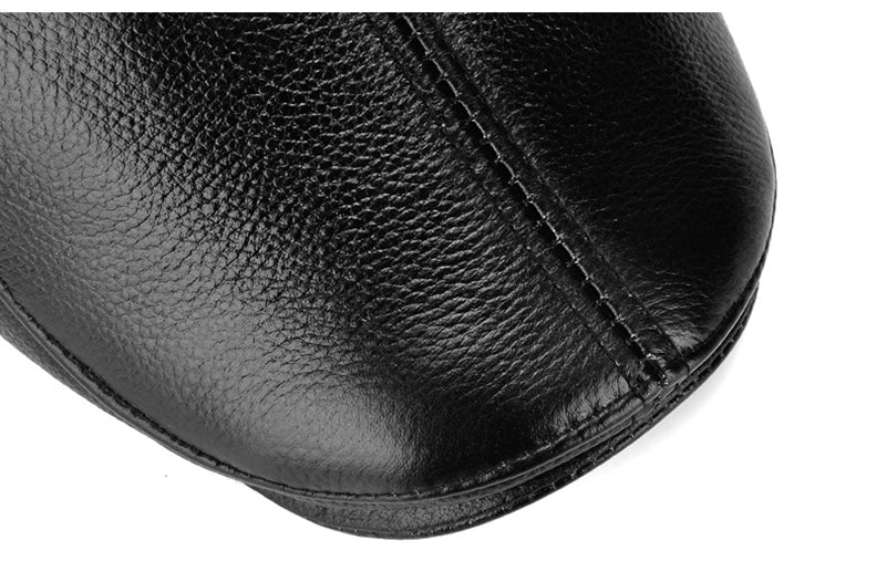 Old Vibes Fitted Leather Flat Ivy Cap front zoomed view