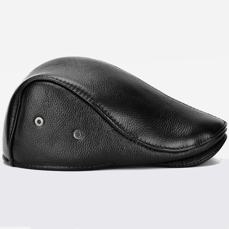 Old Vibes Fitted Leather Flat Ivy Cap side view #1
