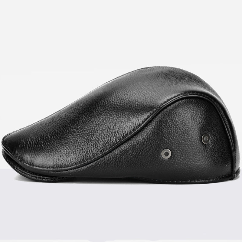Old Vibes Fitted Leather Flat Ivy Cap side view #2