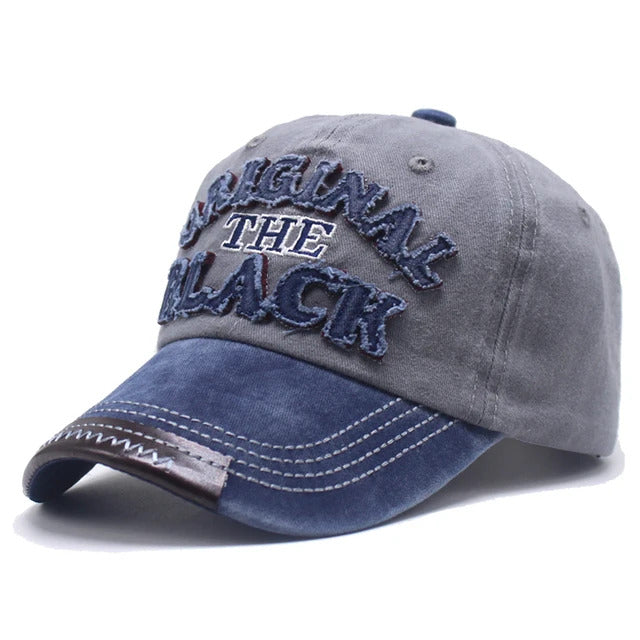 Original The Lack Washed Baseball Cap - Navy Blue Grey