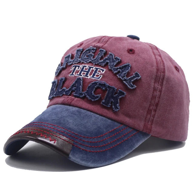 Original The Lack Washed Baseball Cap - Navy Blue Red