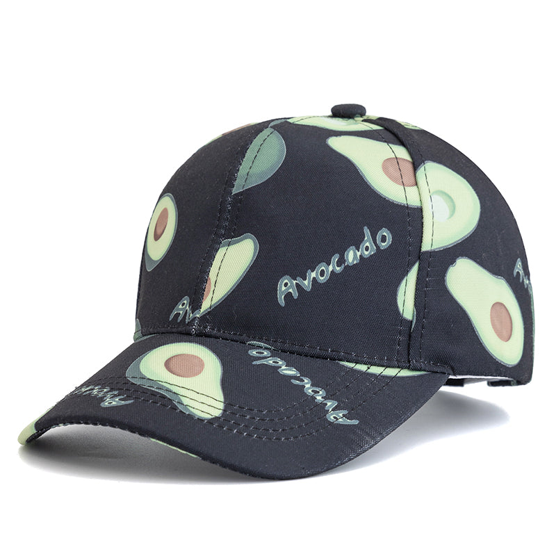 Paradise Print Baseball Cap  - Avocado Black 