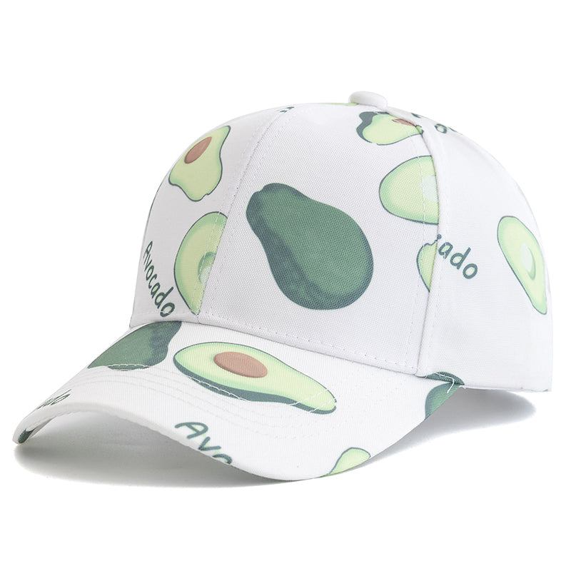 Paradise Print Baseball Cap  - Avocado White 