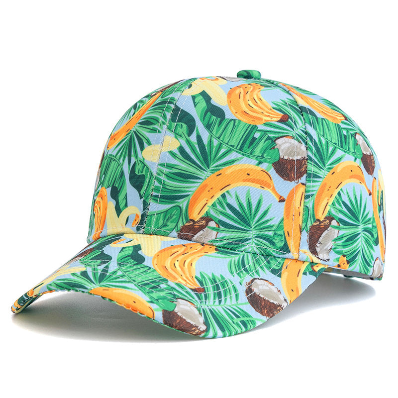 Paradise Print Baseball Cap  - Coconut Green 