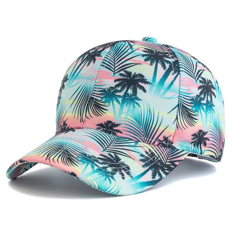 Paradise Print Baseball Cap  - Tree Green 