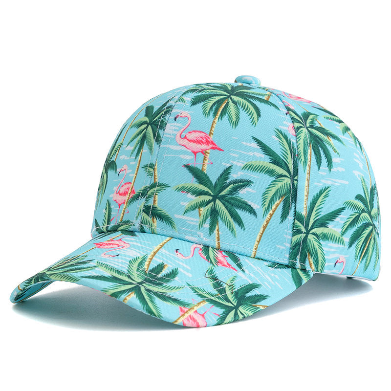 Paradise Print Baseball Cap  - Tree Light Green 