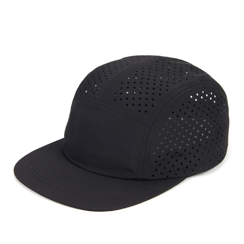 Performance Perforated 5-Panel Hat - Black